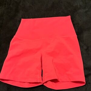 Women's Red High-Waisted Shorts